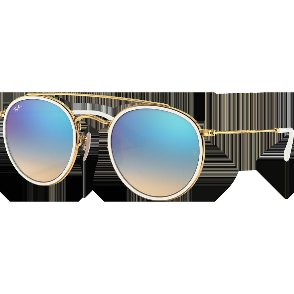 Round Double Bridge - Polished Gold/Blue Flash