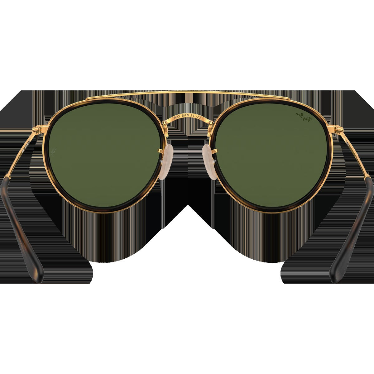 Round Double Bridge - Polished Gold/G-15 Green