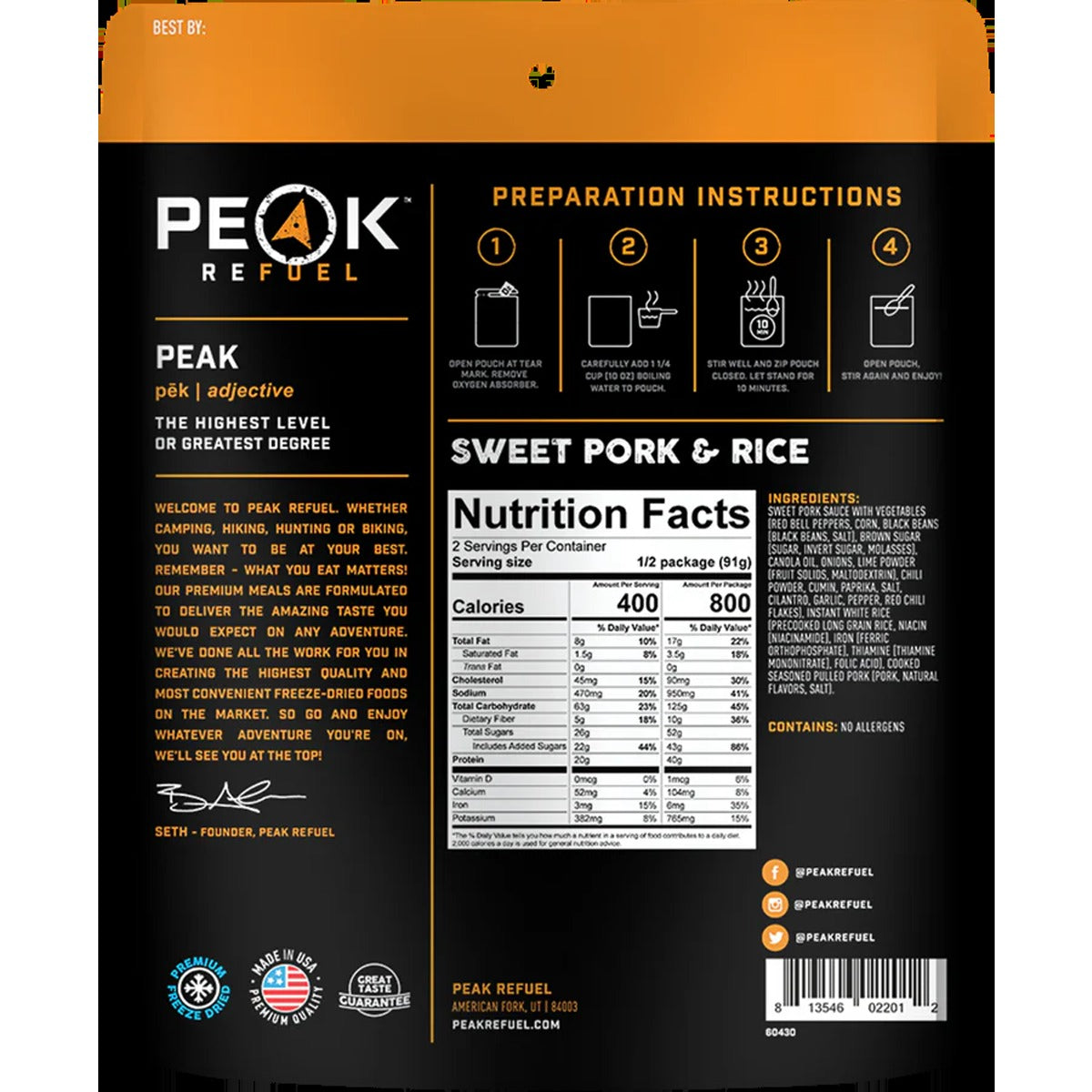 Sweet Pork & Rice (2 Servings)