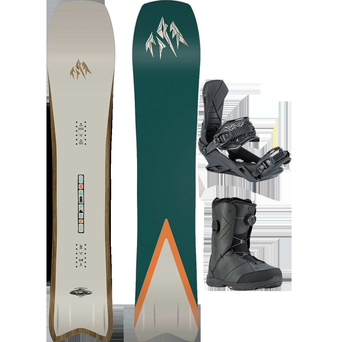 Jones Snowboards Hovercraft 2.0 Demo Snowboard Package