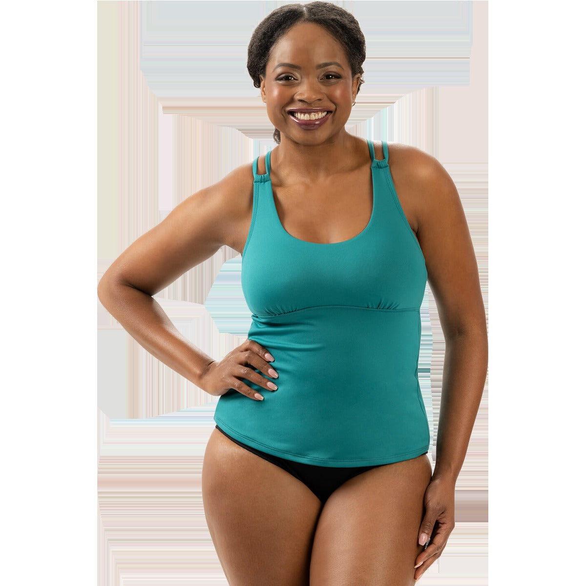 Women's Deep Scoop Neck Tankini Top
