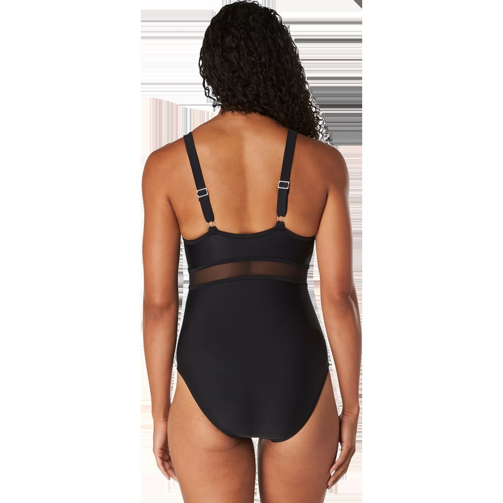 Women's V Neck Mesh One Piece