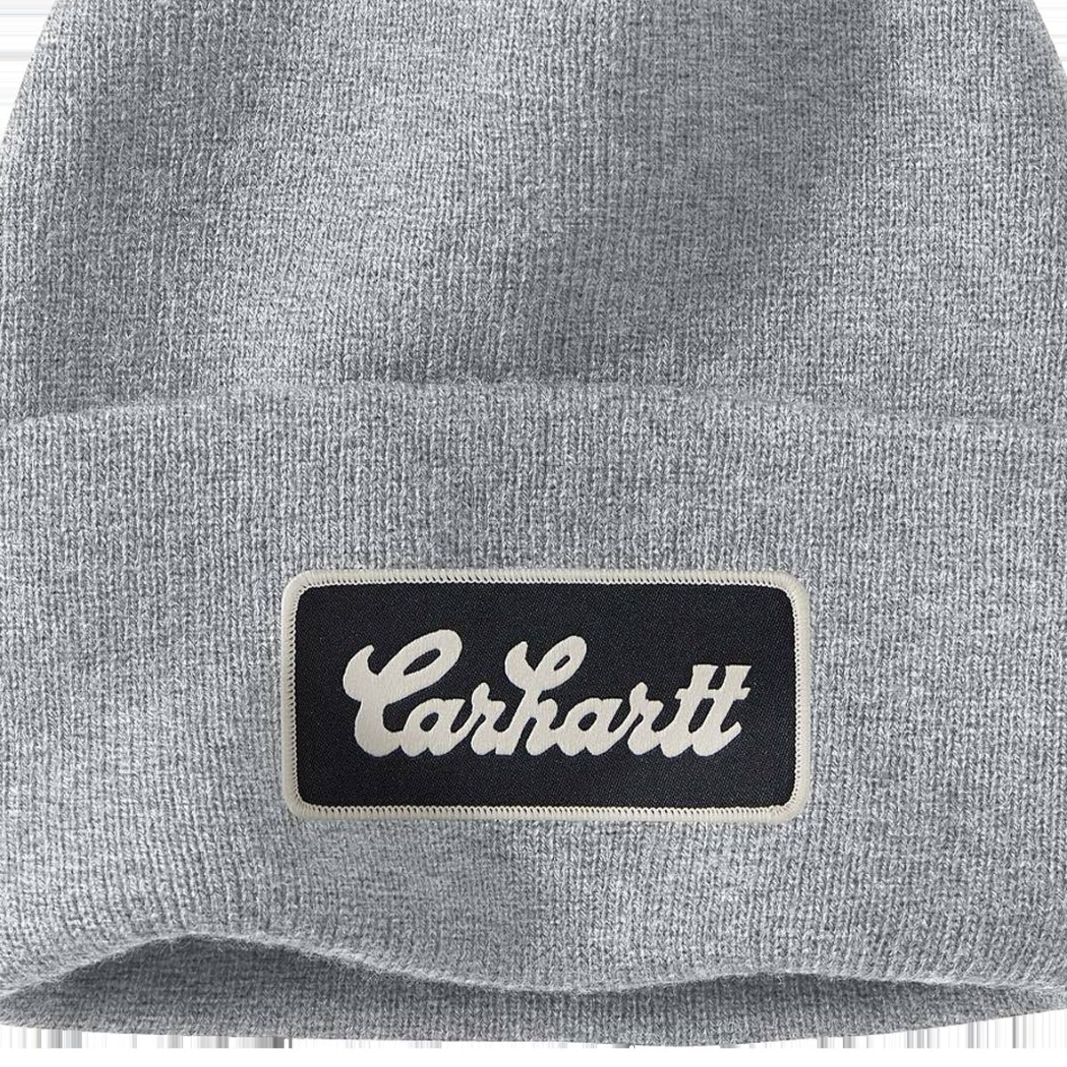 Knit Cuffed Script Patch Beanie