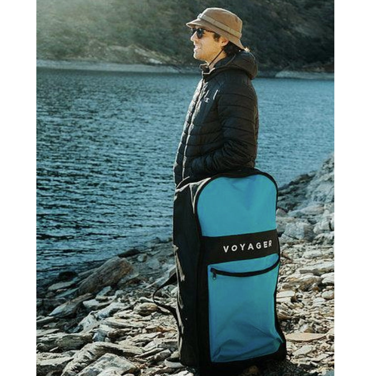 10'10" Woodgrain Voyager Inflatable SUP Package