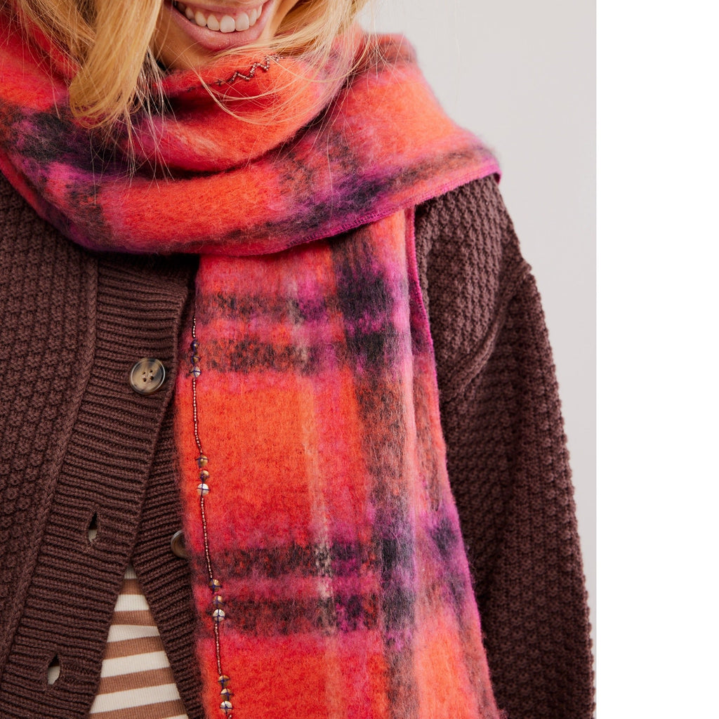 Women's Highland Plaid Skinny Scarf