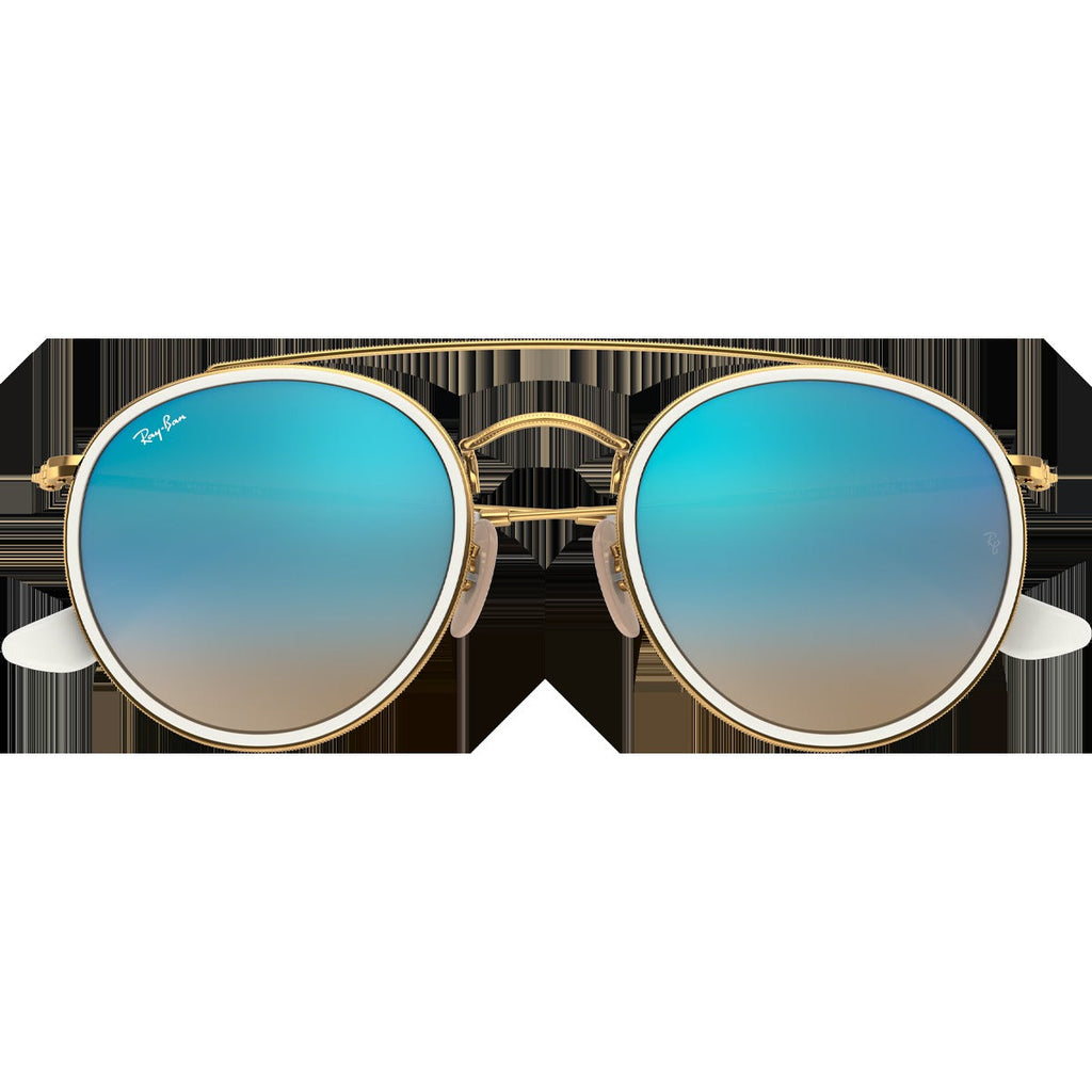 Round Double Bridge - Polished Gold/Blue Flash