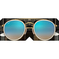 Round Double Bridge - Polished Gold/Blue Flash