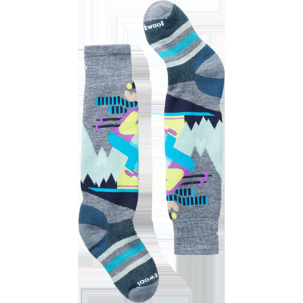 Youth Wintersport Full Cushion Mountain Moose Pattern Over The Calf Socks