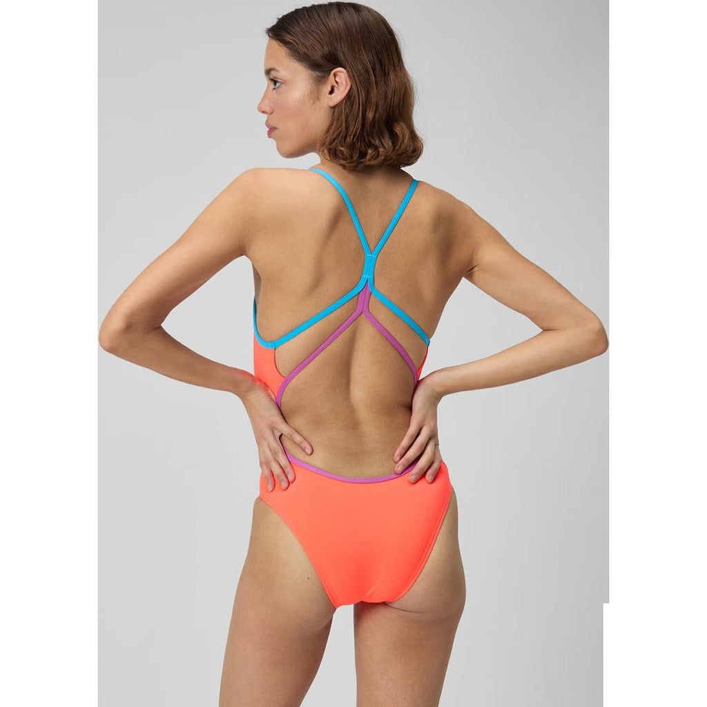 Women's Solid Double Strap One Piece