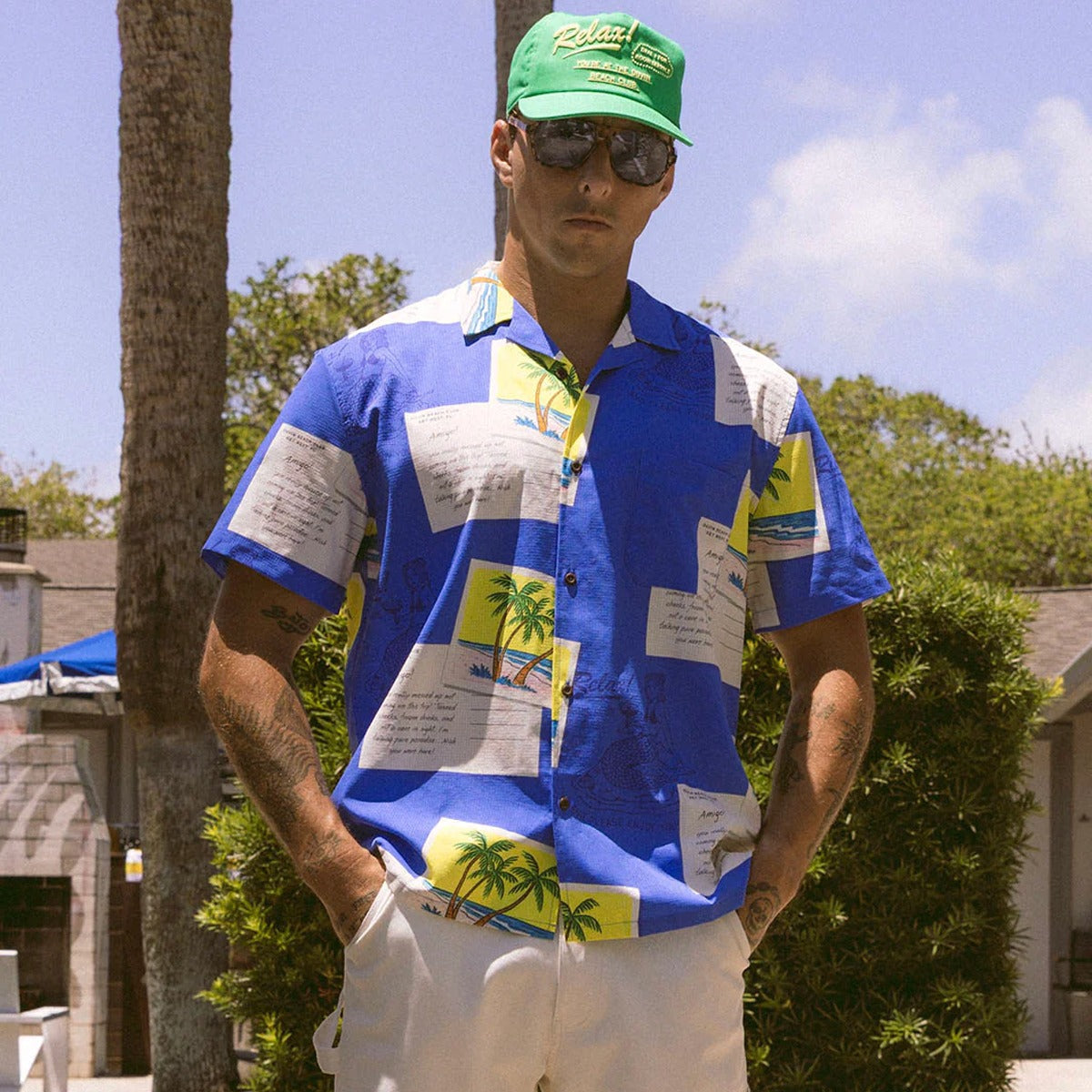 Men's From Vacation Stretch Button Up