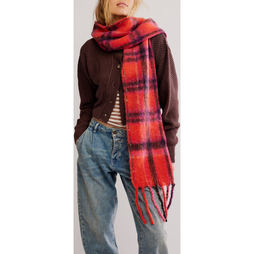 Women's Highland Plaid Skinny Scarf