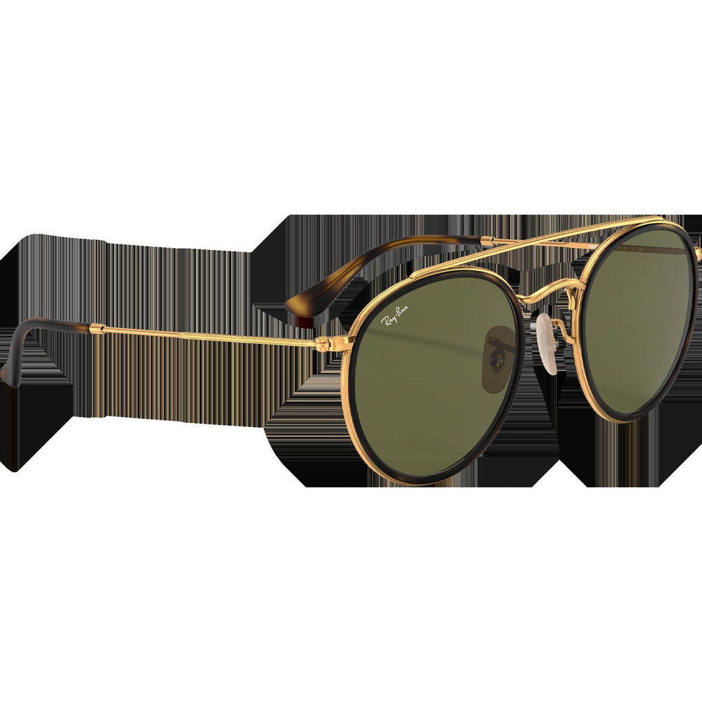 Round Double Bridge - Polished Gold/G-15 Green
