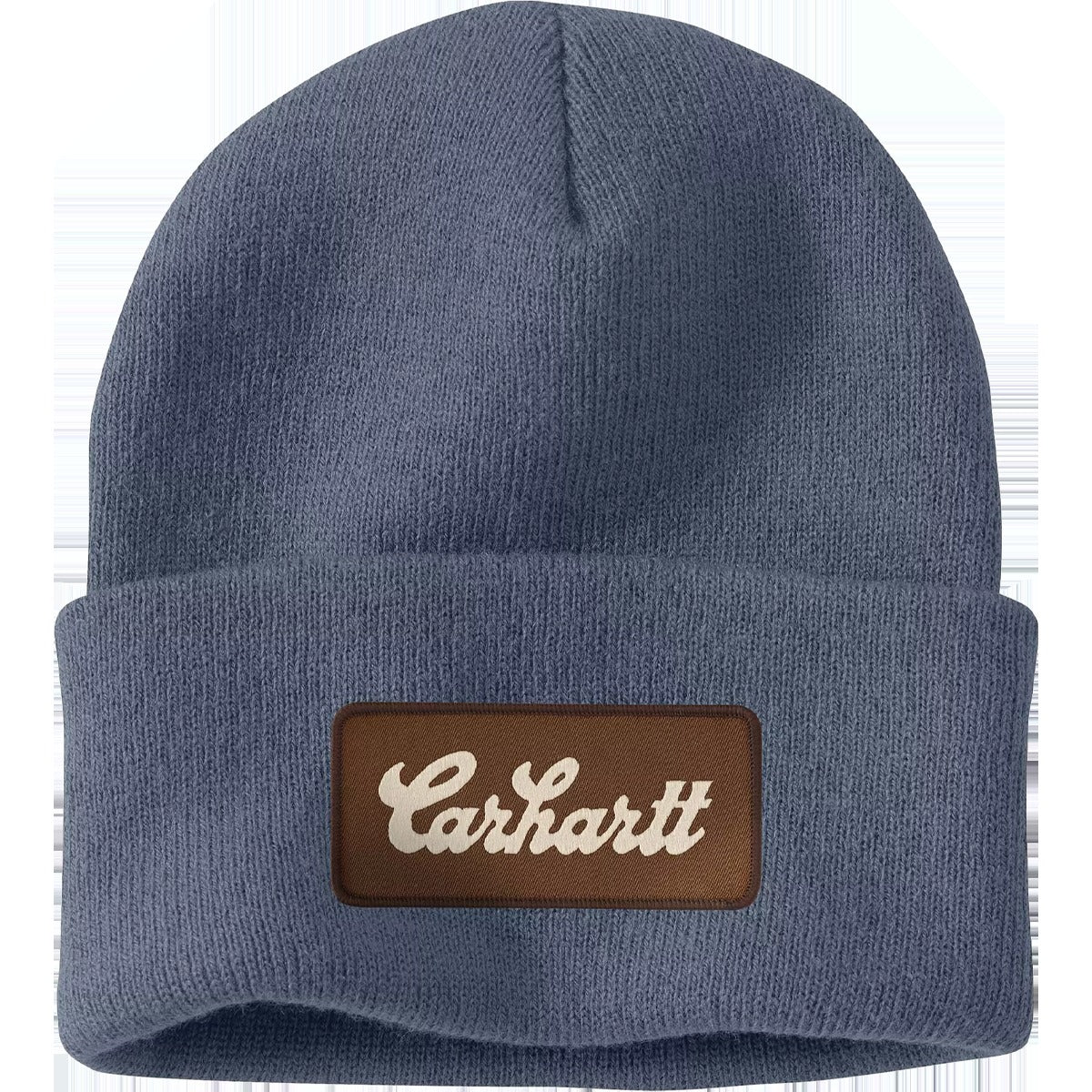 Knit Cuffed Script Patch Beanie