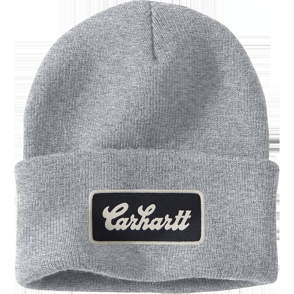 Knit Cuffed Script Patch Beanie