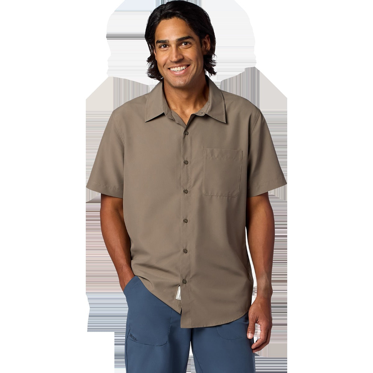 Men's AirExchange UPF 40 Novelty Short-Sleeve Collared Shirt