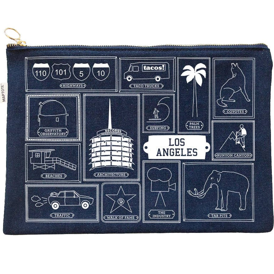 Los Angeles Flat Zip Pouch