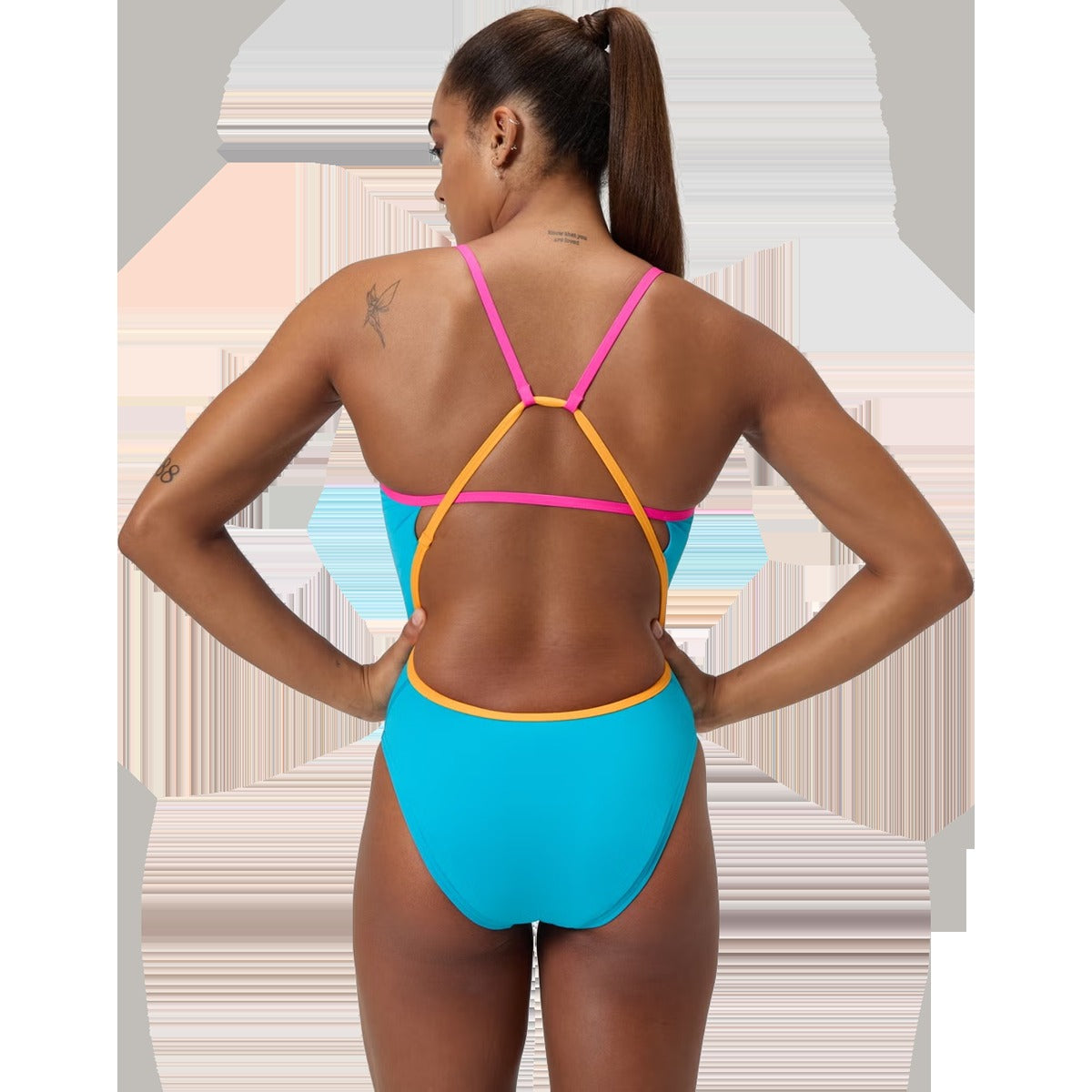 Women's Solid Tri Back One Piece