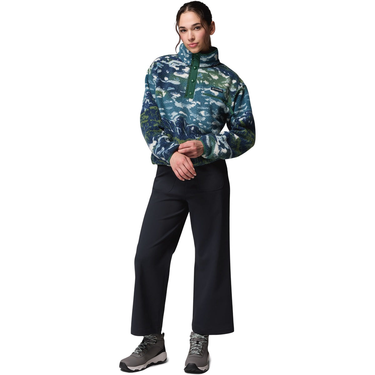 Women's Helvetia II Printed Crop 1/2 Snap Pullover
