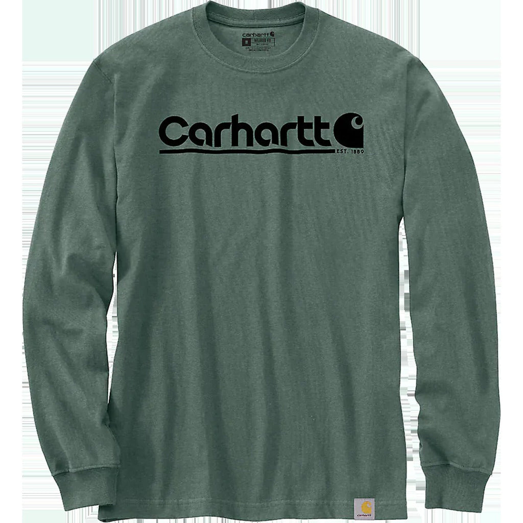Men's Relaxed Fit Heavyweight Long-Sleeve Logo Graphic T-Shirt