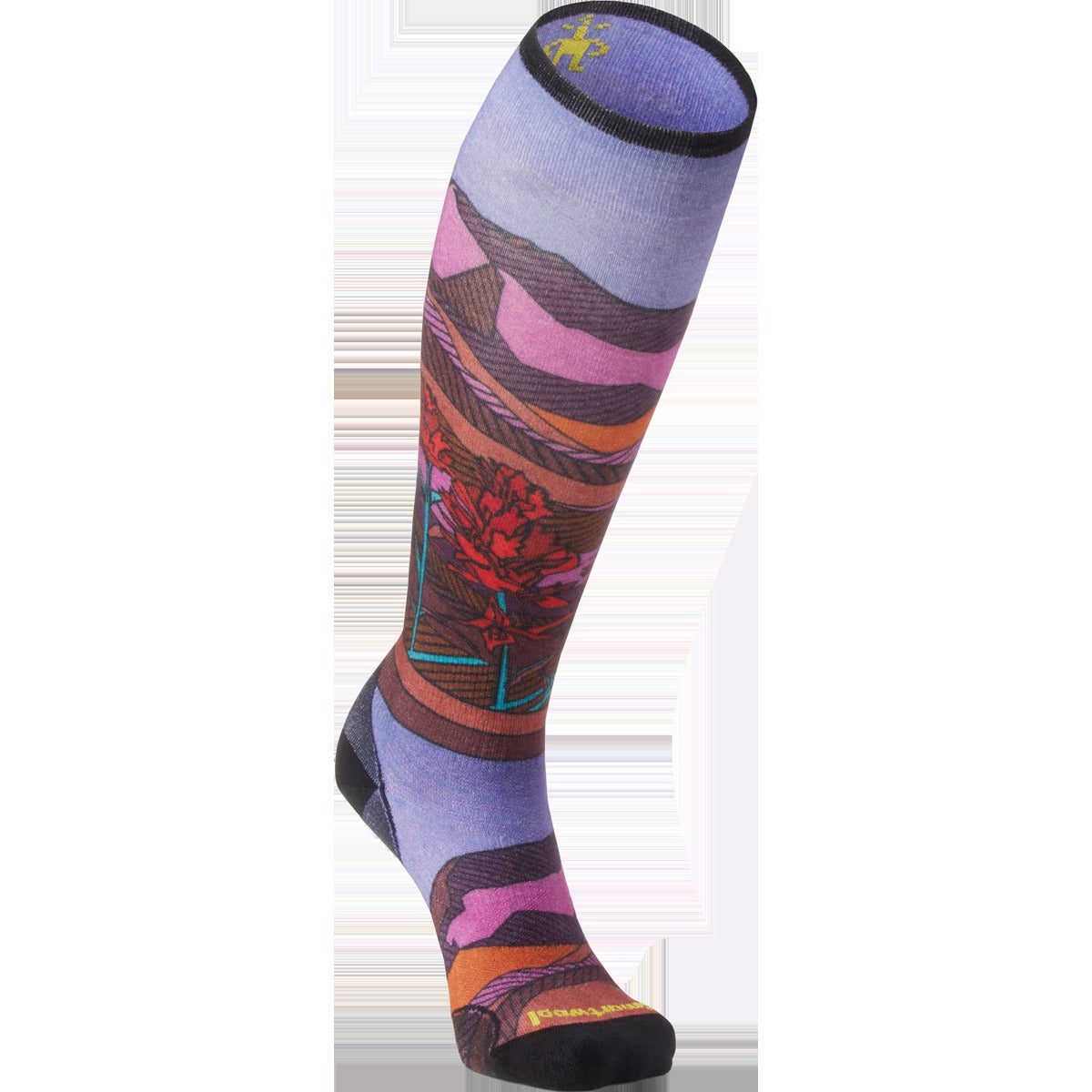 Women's Ski Floral Field Print Over The Calf Socks