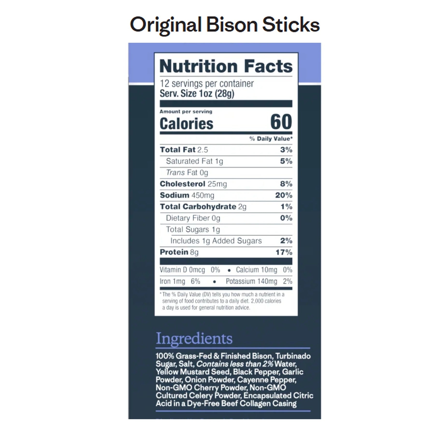 Pasture Raised Bison Sticks