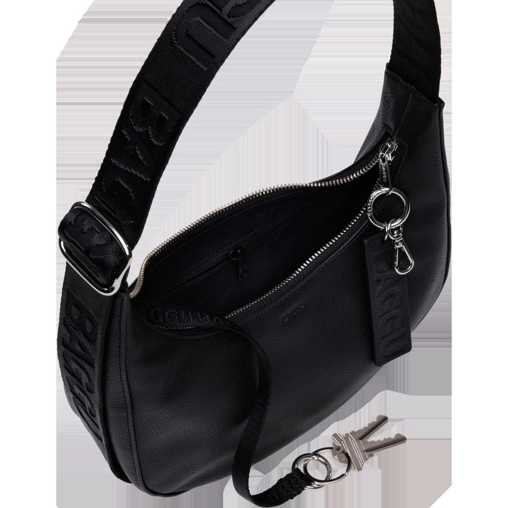 Small Recycled Leather Crescent Bag