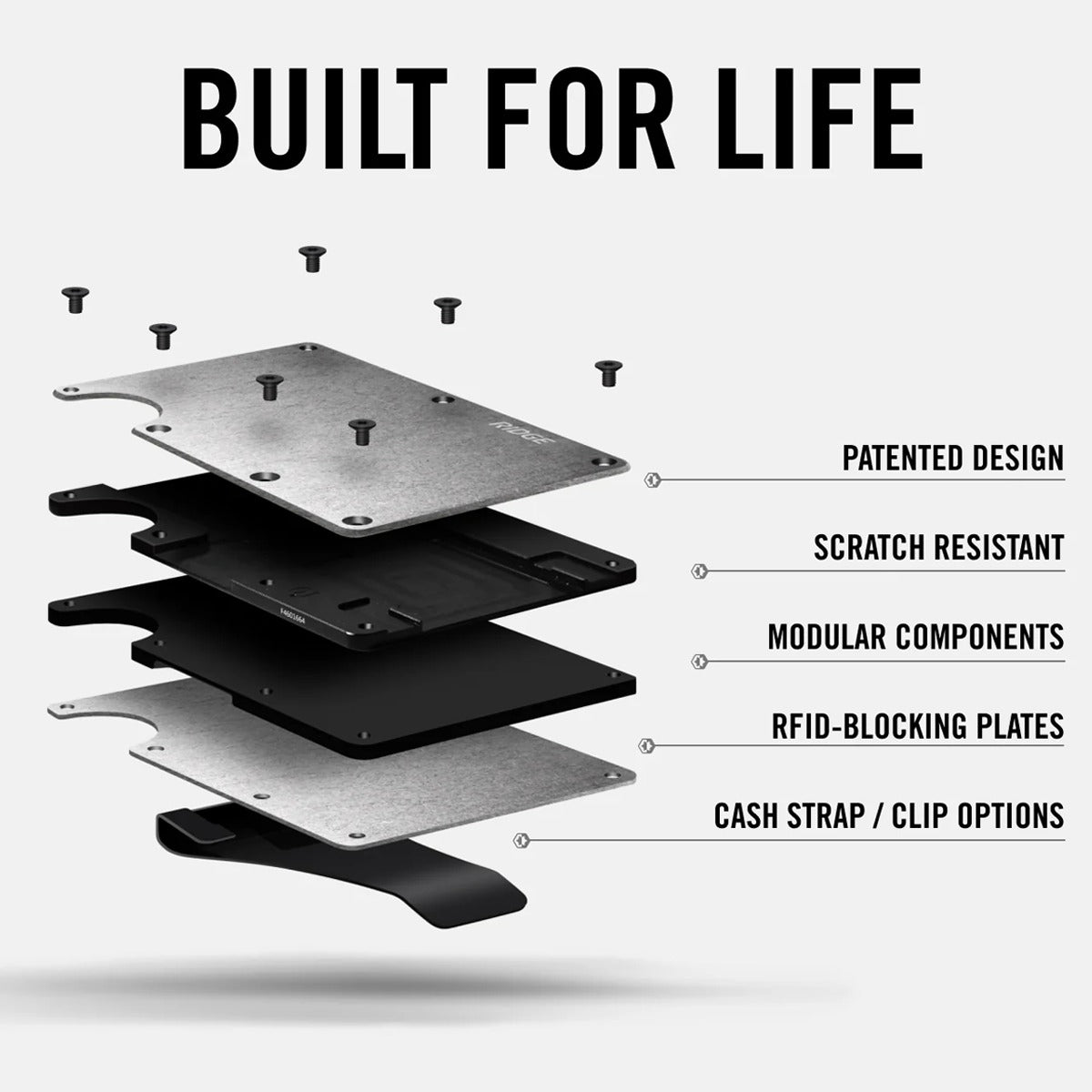 Titanium Wallet with Cash Strap