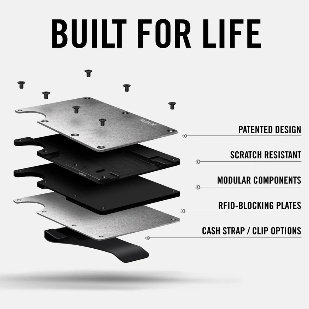 Aluminum Wallet with Cash Strap