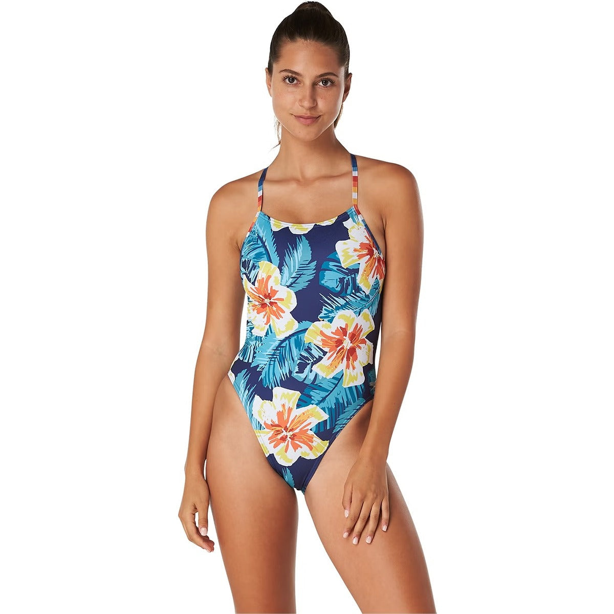 Women's Printed Double Lace Back One Piece