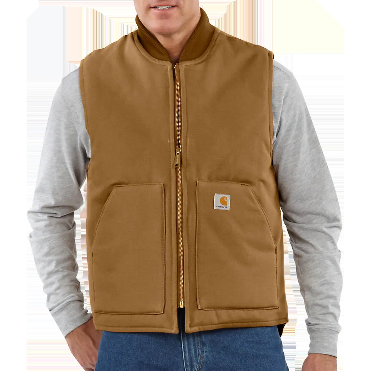 Men's Relaxed Fit Firm Duck Insulated Rib Collar Vest