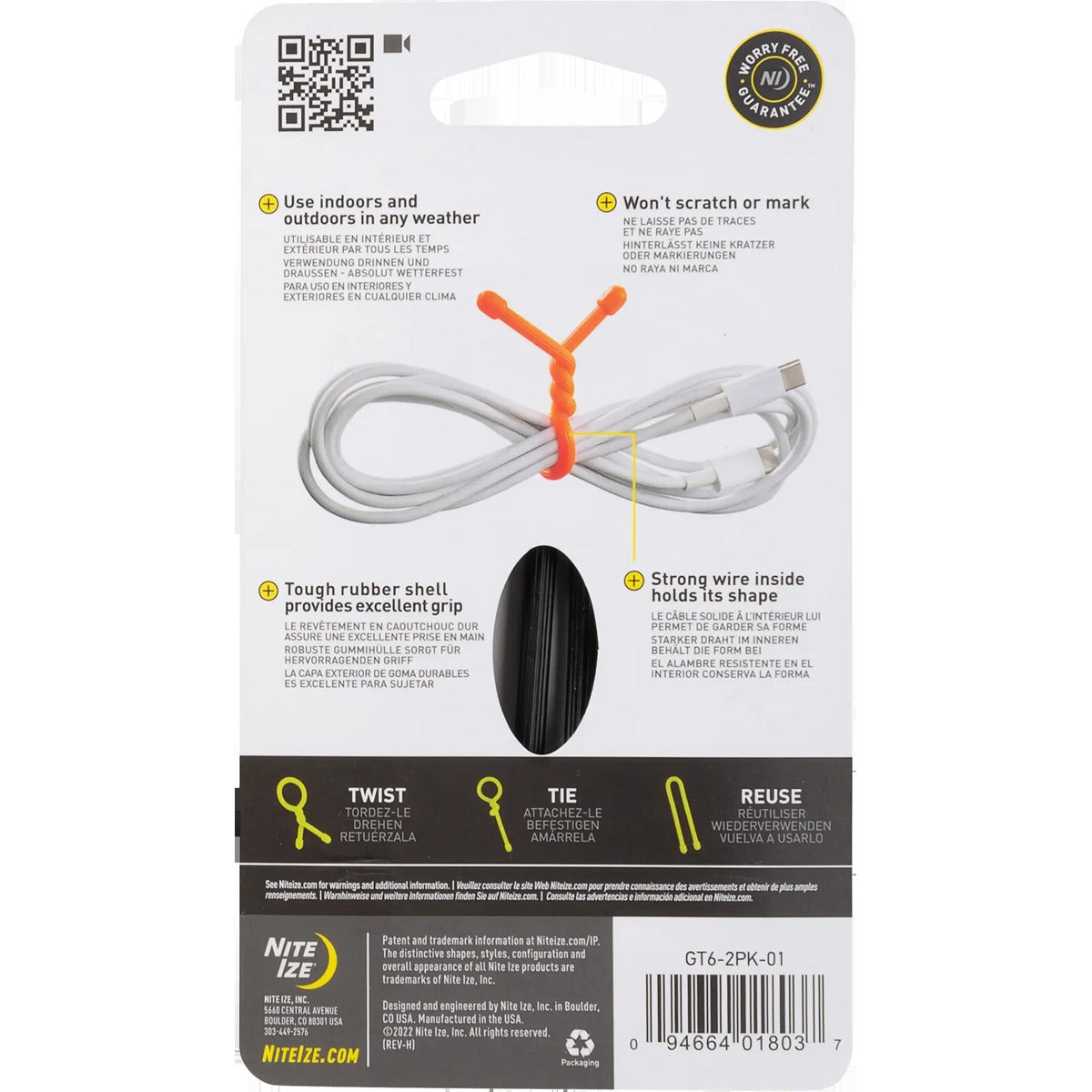 Gear Tie Reusable Rubber Twist Tie 6" - 2 Pack