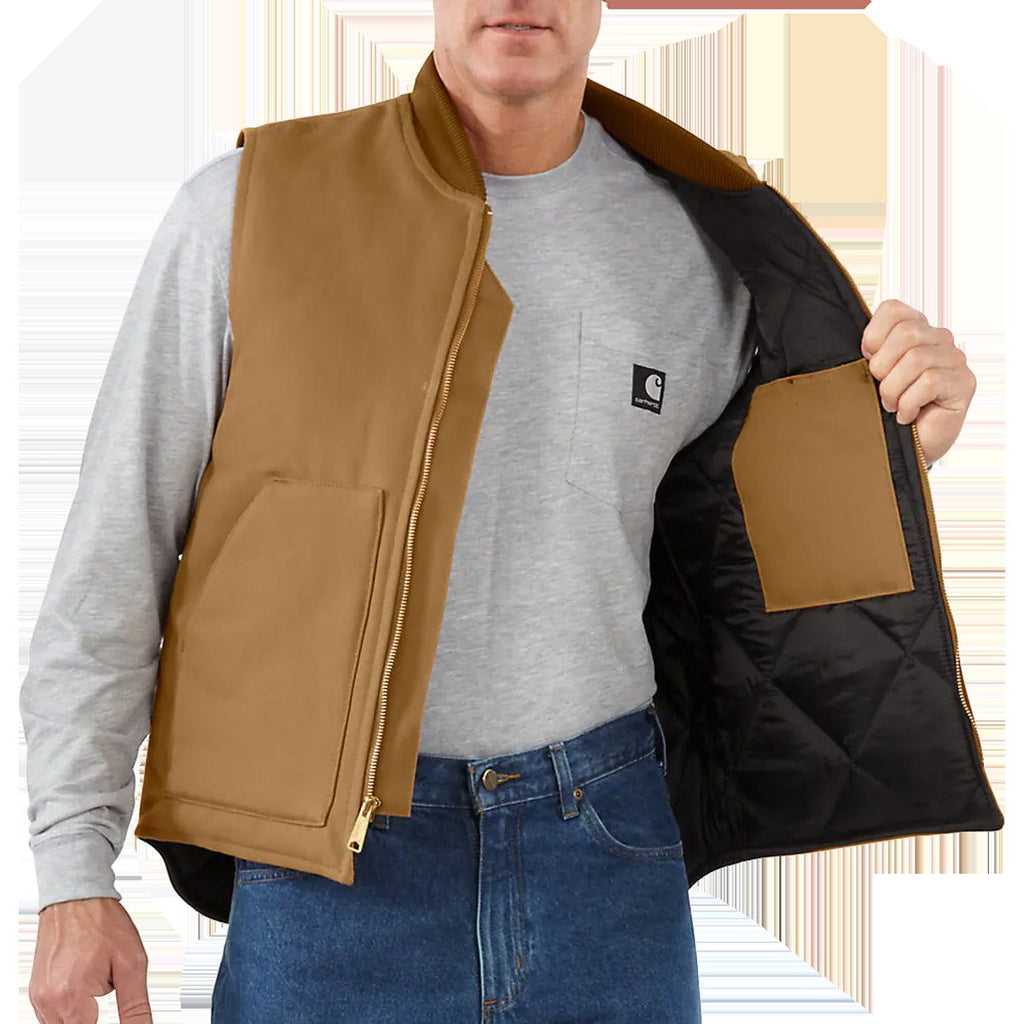 Men's Relaxed Fit Firm Duck Insulated Rib Collar Vest