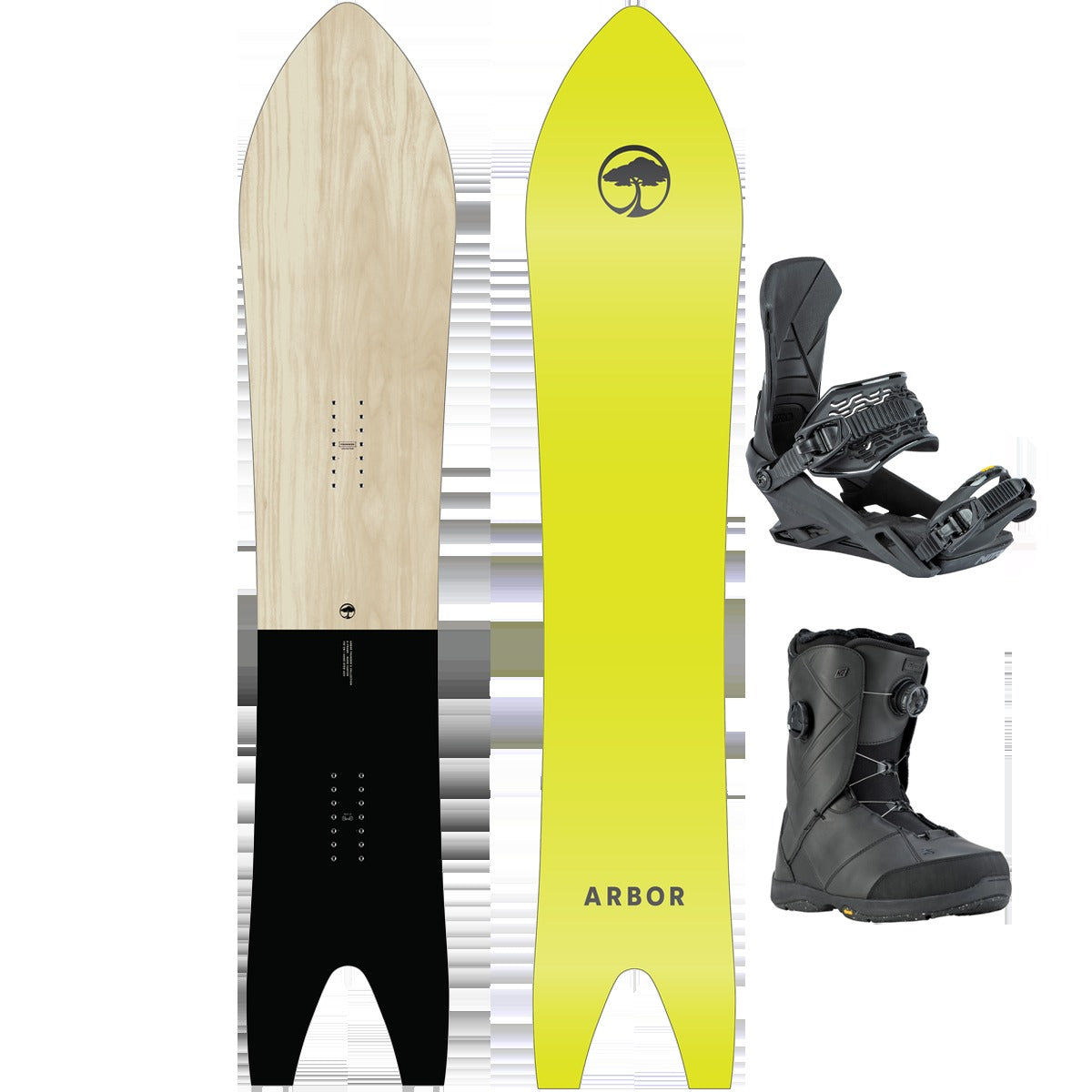 Arbor Snowboards A-Frame Demo Snowboard Package