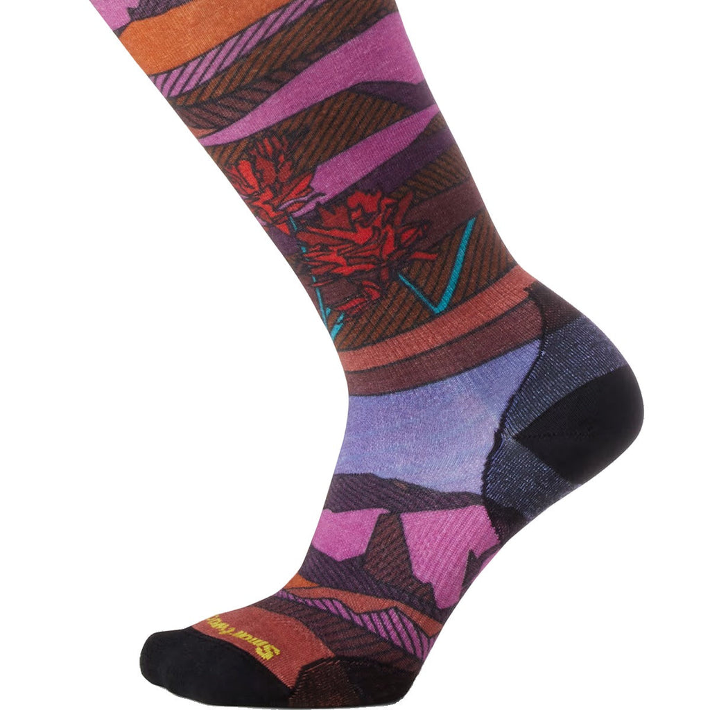 Women's Ski Floral Field Print Over The Calf Socks