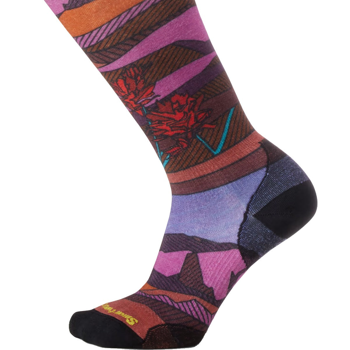 Women's Ski Floral Field Print Over The Calf Socks