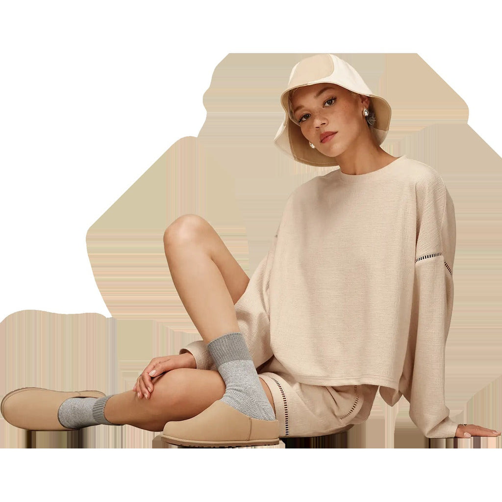 Women's Rib Knit Slouchy Quarter