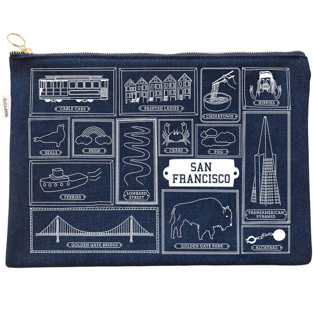 San Francisco Flat Zip Pouch