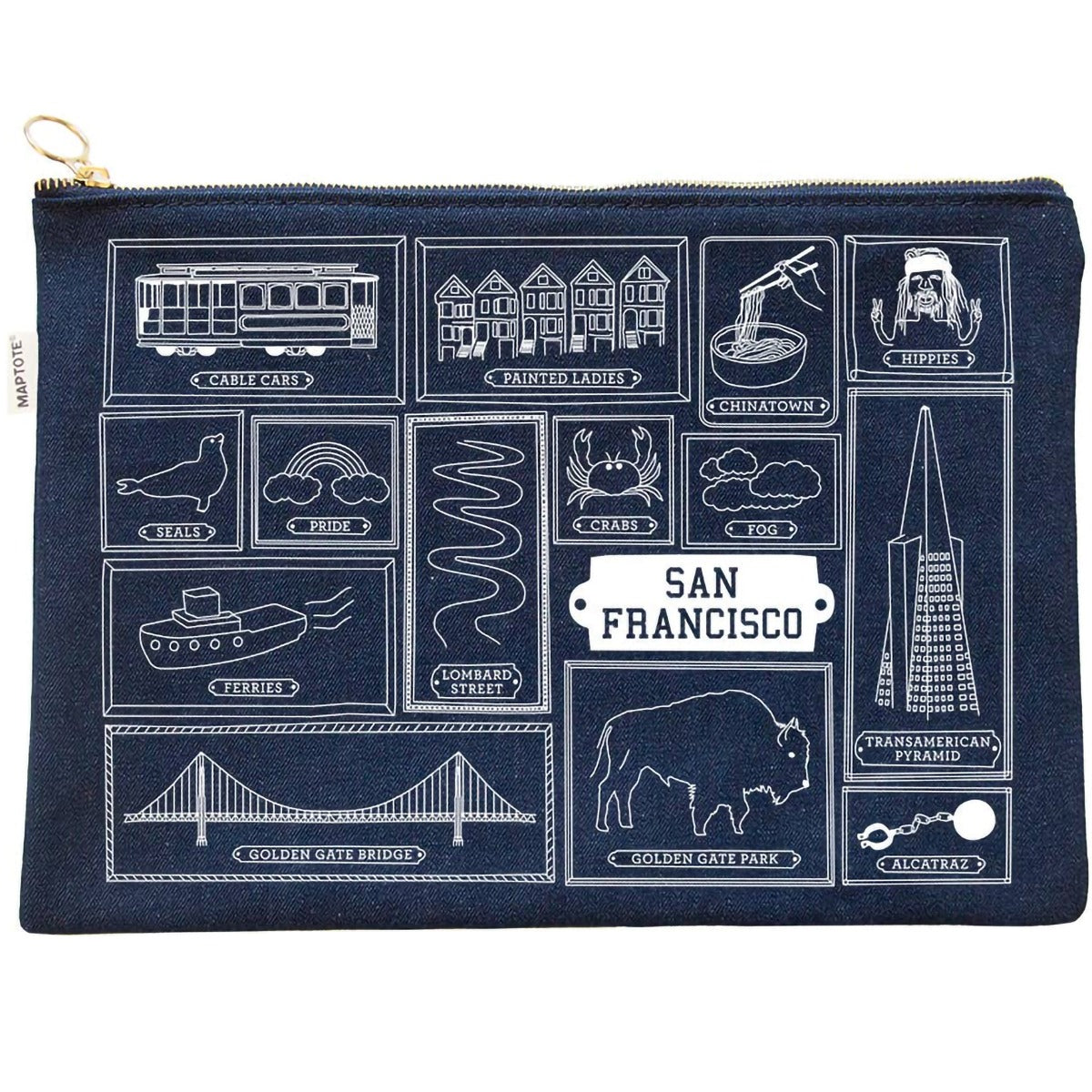 San Francisco Flat Zip Pouch