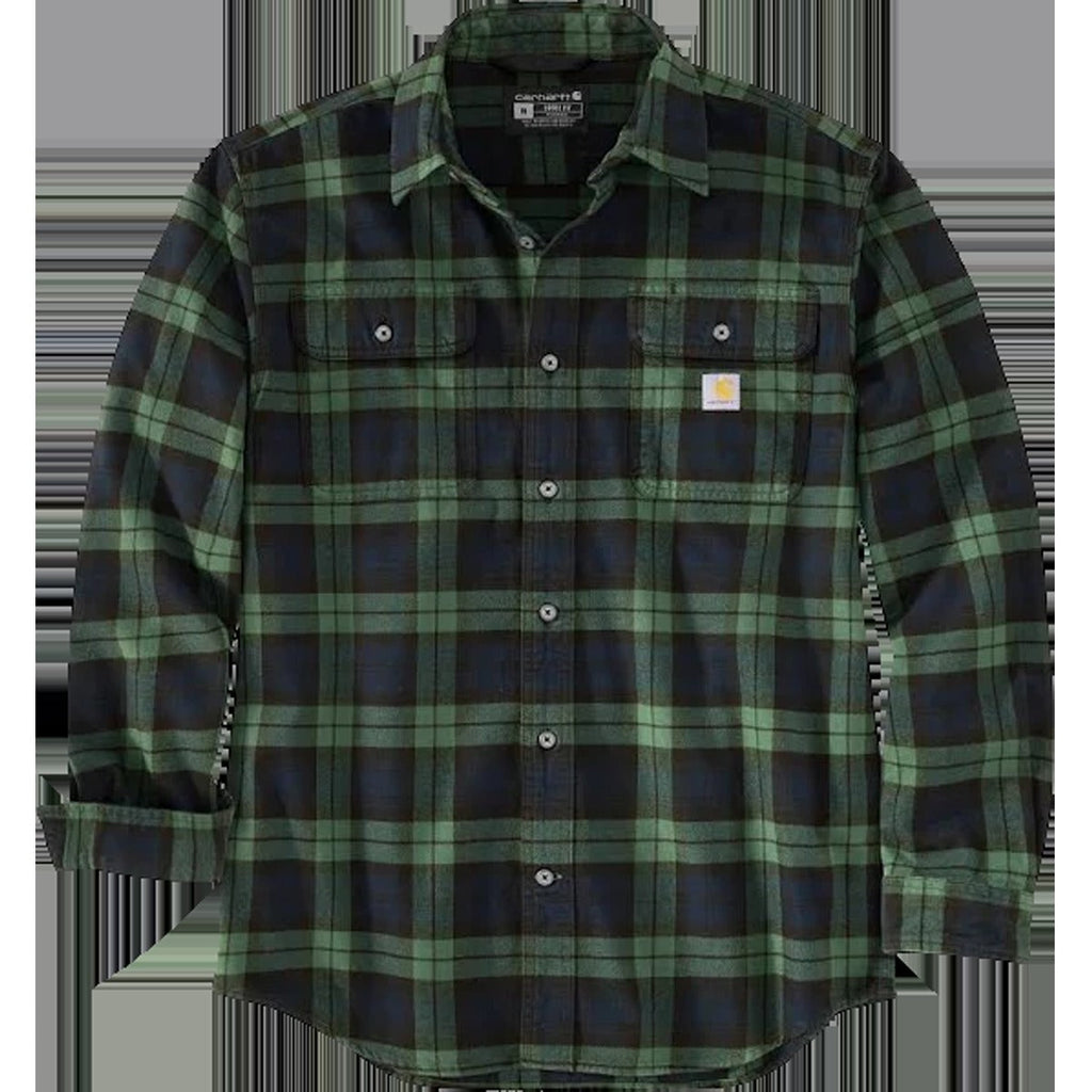 Men's Loose Fit Heavyweight Flannel Long-Sleeve Plaid Shirt