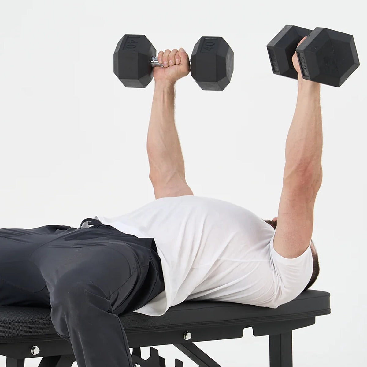 Rubber Hex Dumbbell 45 lb