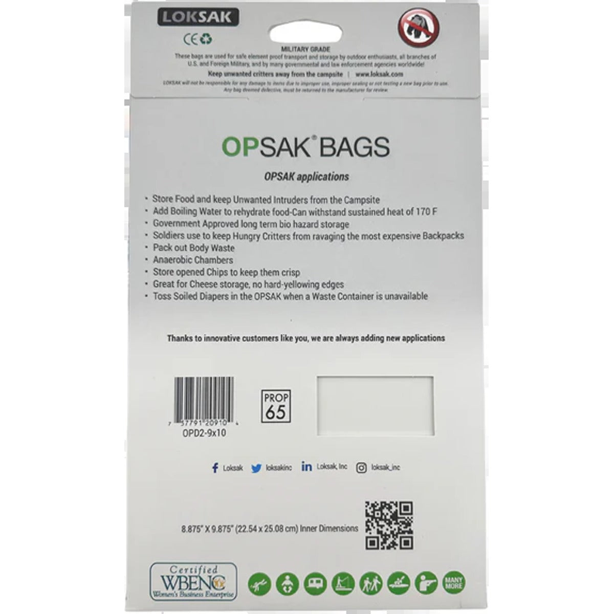 Opsak Barrier Bag 9" x 10" (2 Pack)