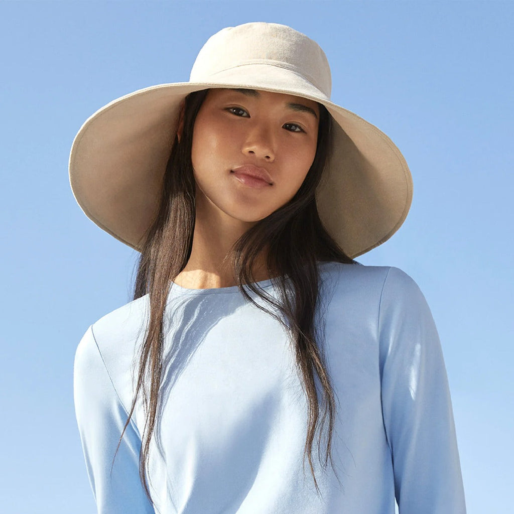 Women's Ultra Wide Cotton Linen Hat UPF 50+