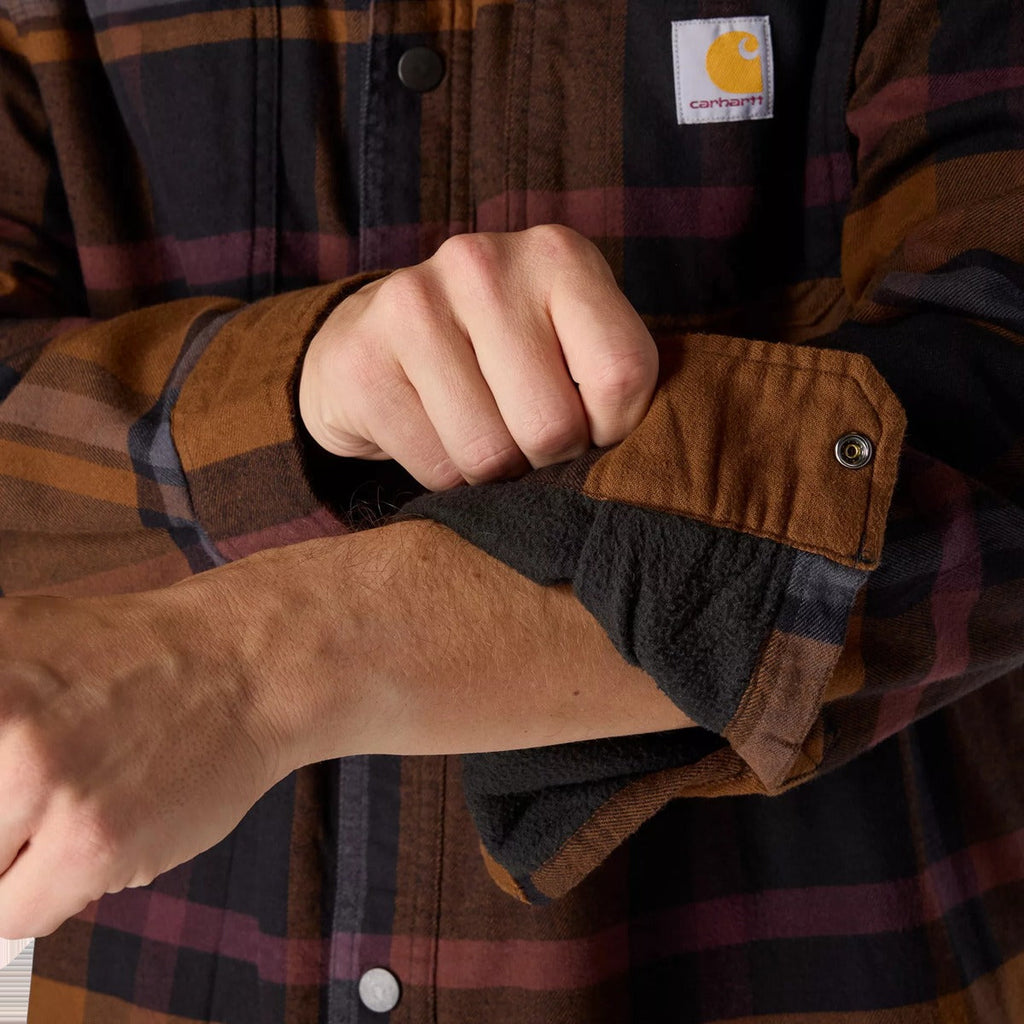 Carhartt Men's Relaxed Fit Flannel Fleece-Lined Shirt Jacket
